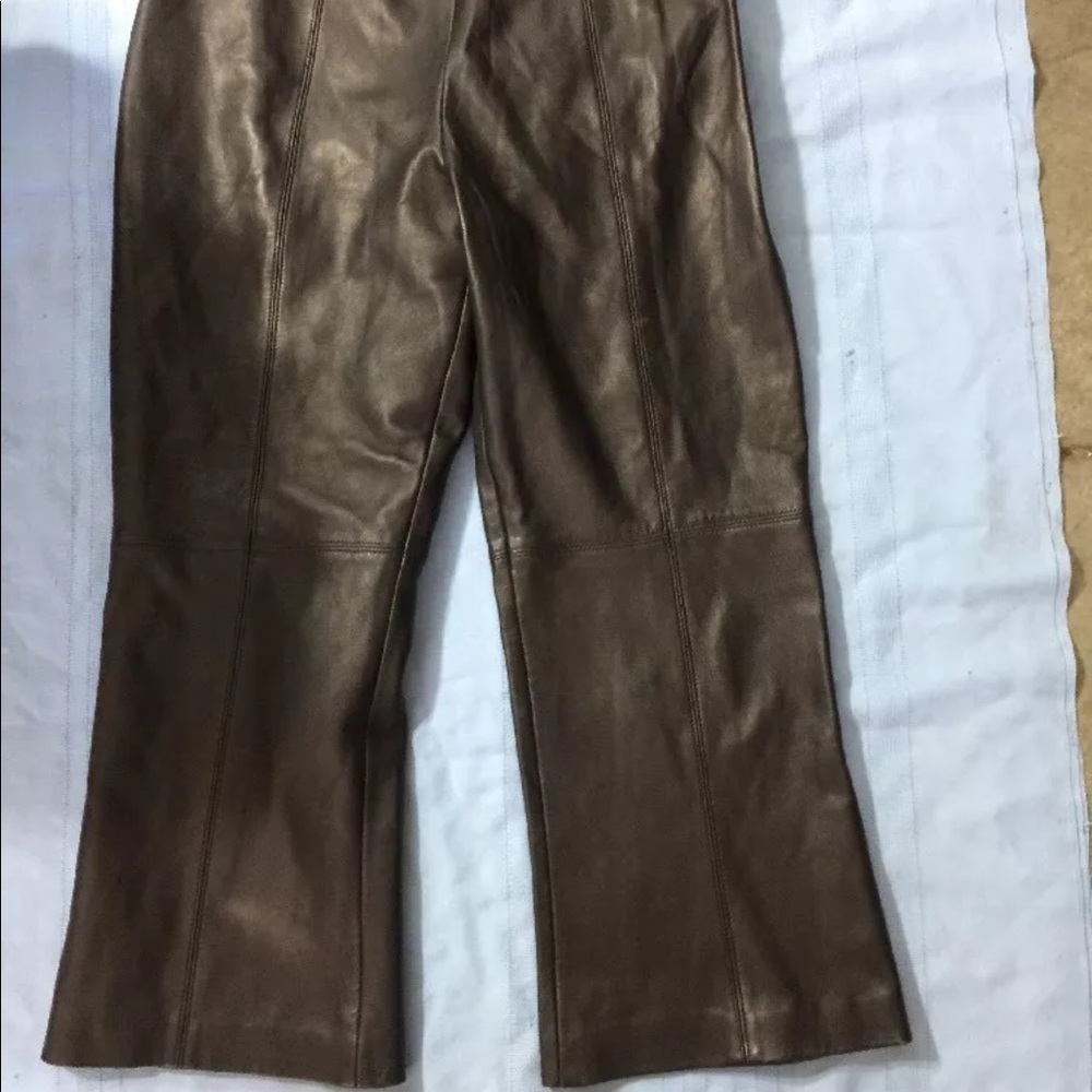 ESCADA Black Lamb Soft Leather Boot Cut Pants